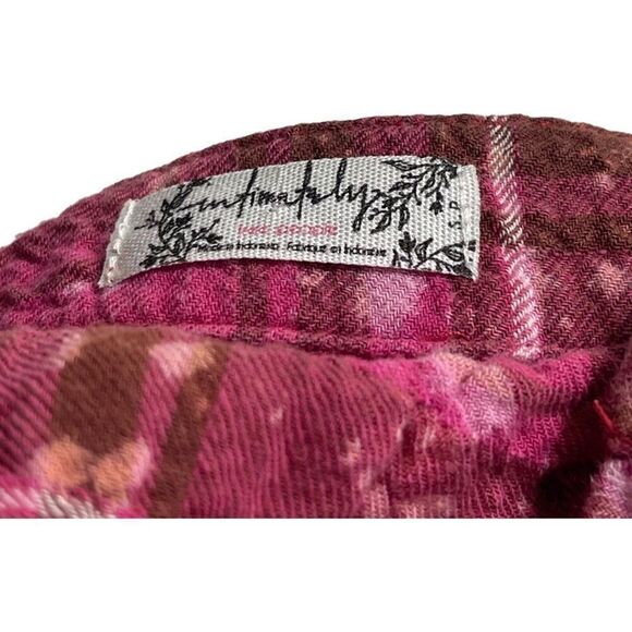 Anthropologie Plaid Oversized Fuchsia Pink Blouse - Picture 13 of 13